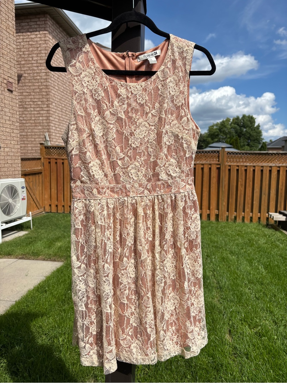 Forever 21 Lace Overlay Party Dress - Blush